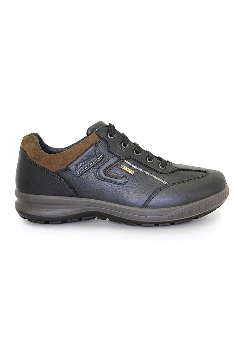 Mens Arran Leather Walking Shoes - Black