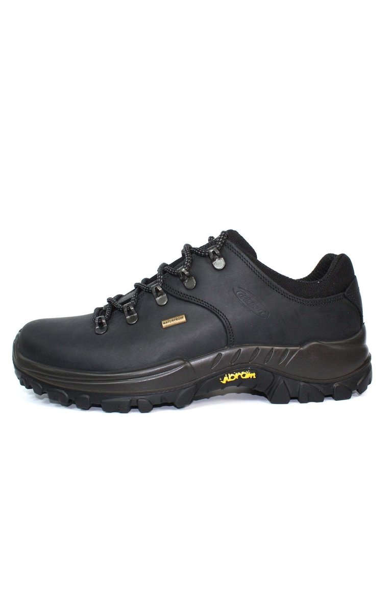Mens Dartmoor Waxy Leather Walking Shoes - Black