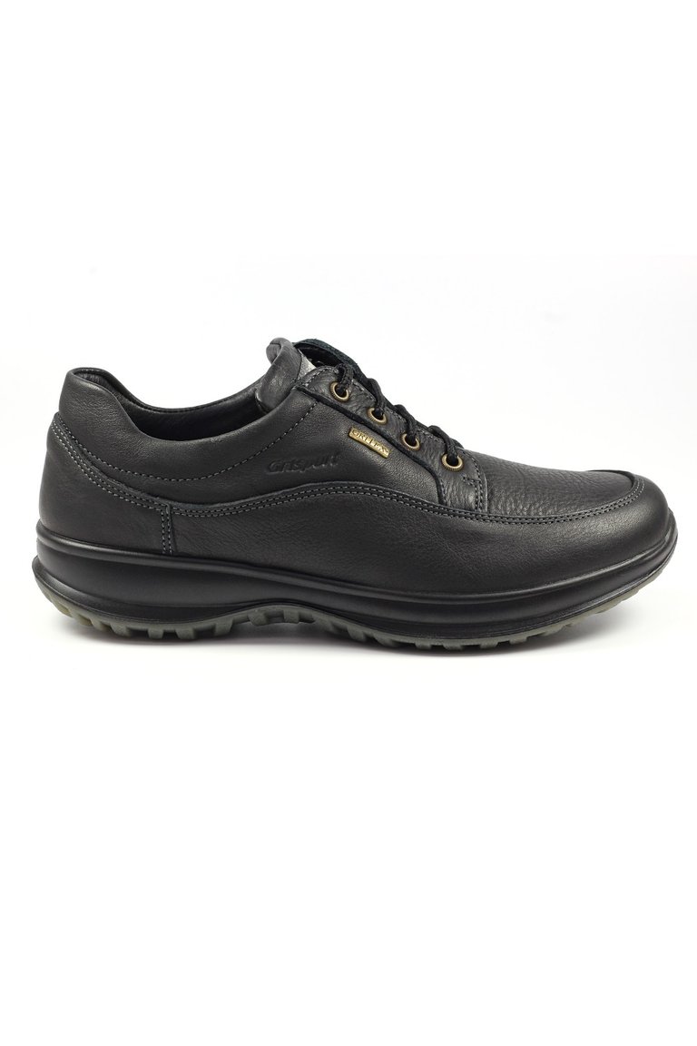 Mens Livingston Leather Walking Shoes - Black - Black
