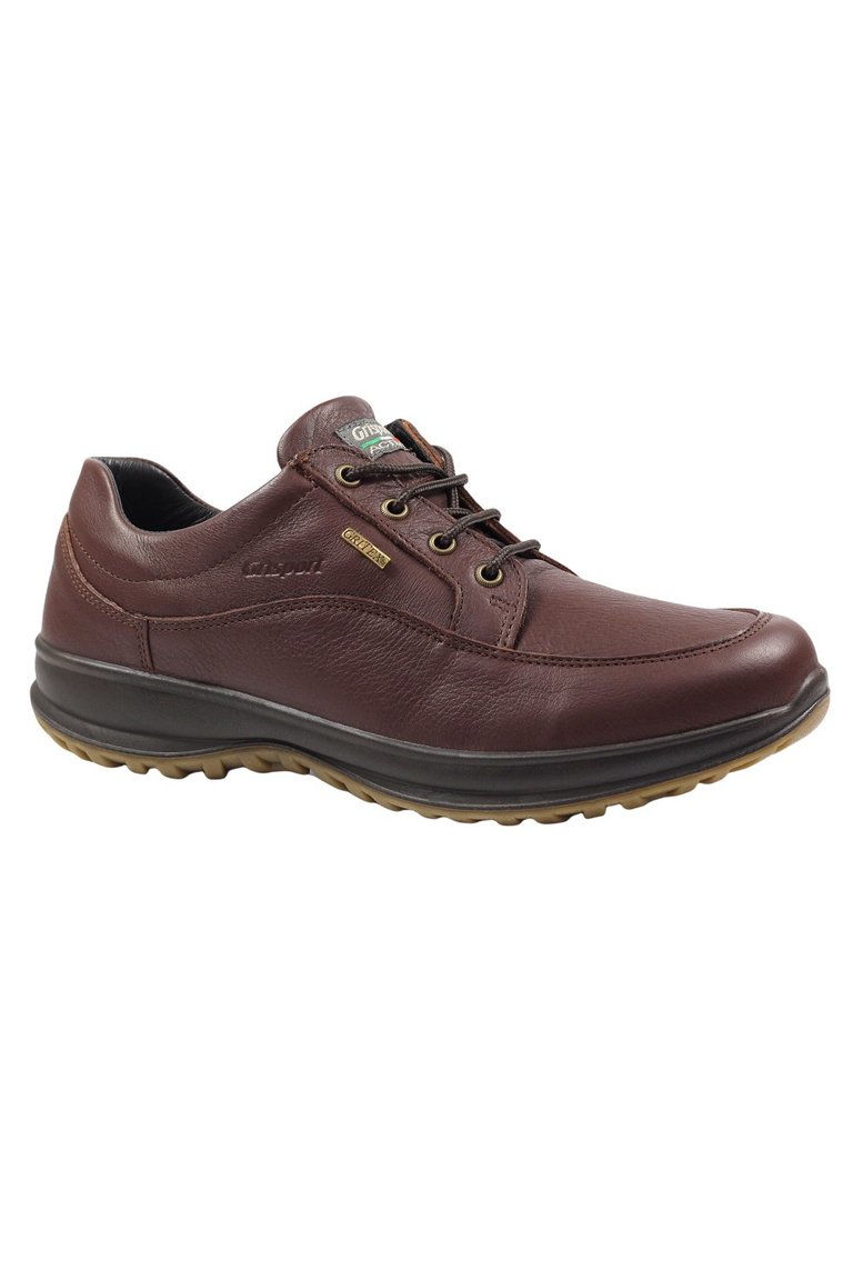 Mens Livingston Leather Walking Shoes - Brown - Brown