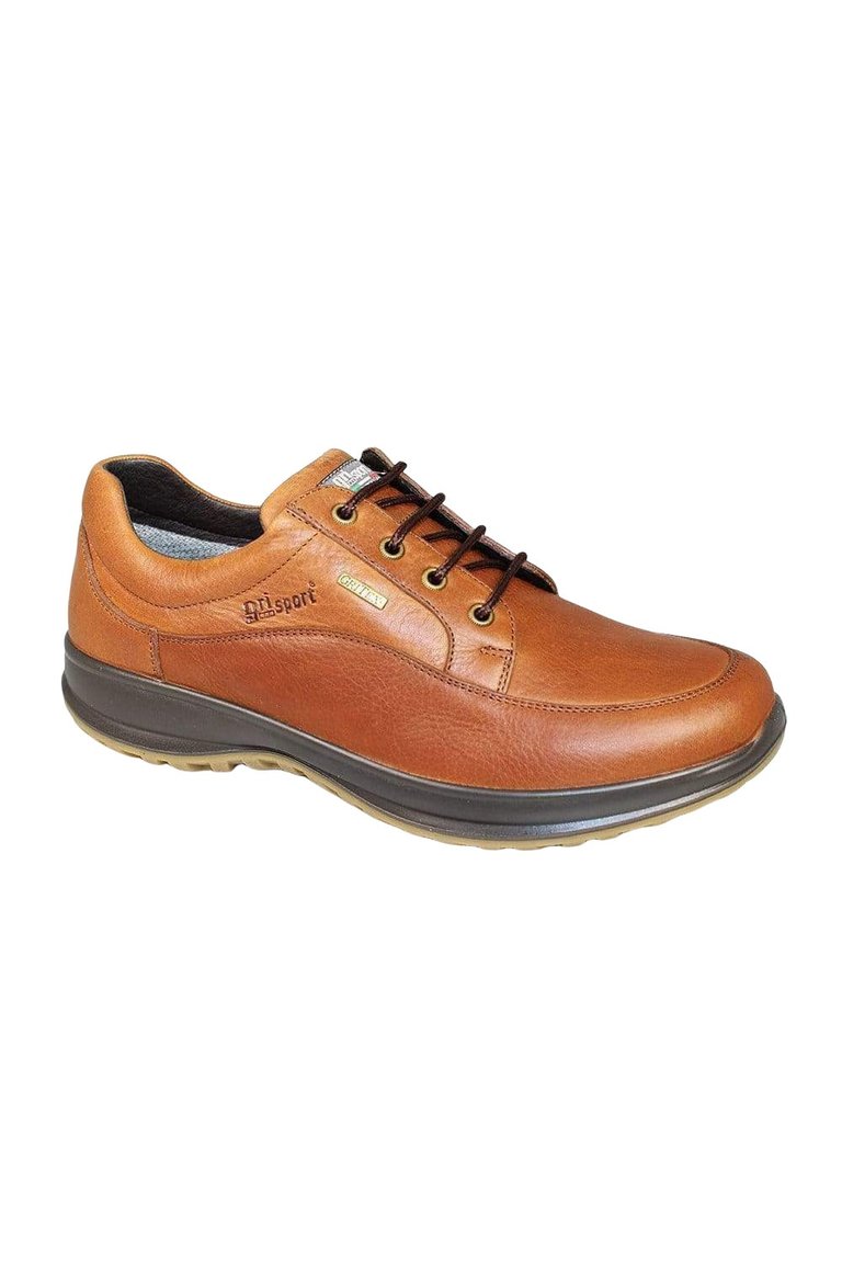 Mens Livingston Leather Walking Shoes - Tan - Tan