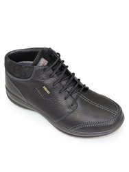 Mens Lomond Leather Walking Shoes - Black - Black