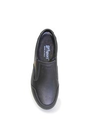 Mens Melrose Waxy Leather Walking Shoes - Black