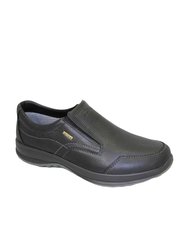Mens Melrose Waxy Leather Walking Shoes - Black - Black