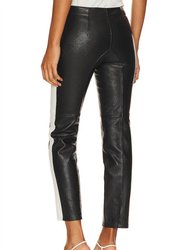 The Leather Moto Pant In Black/white