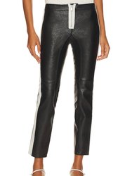 The Leather Moto Pant In Black/white