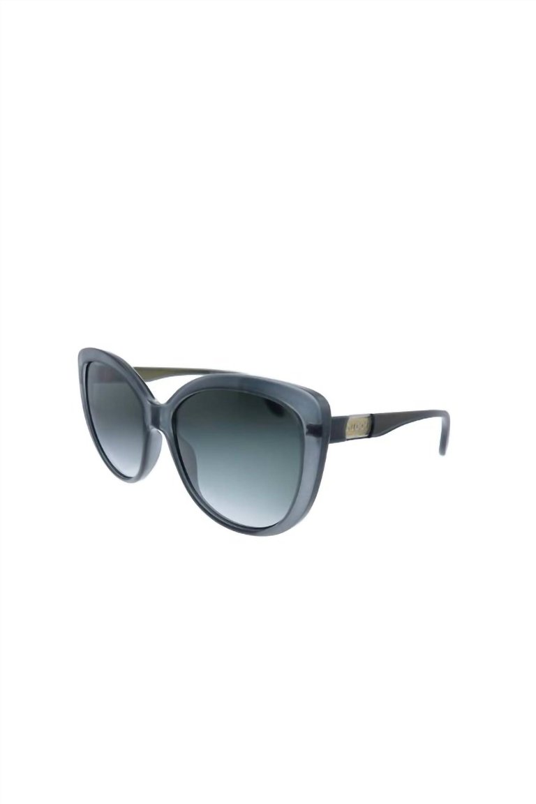Cat-Eye Acetate Sunglasses With Grey Gradient Lens In Grey - Grey