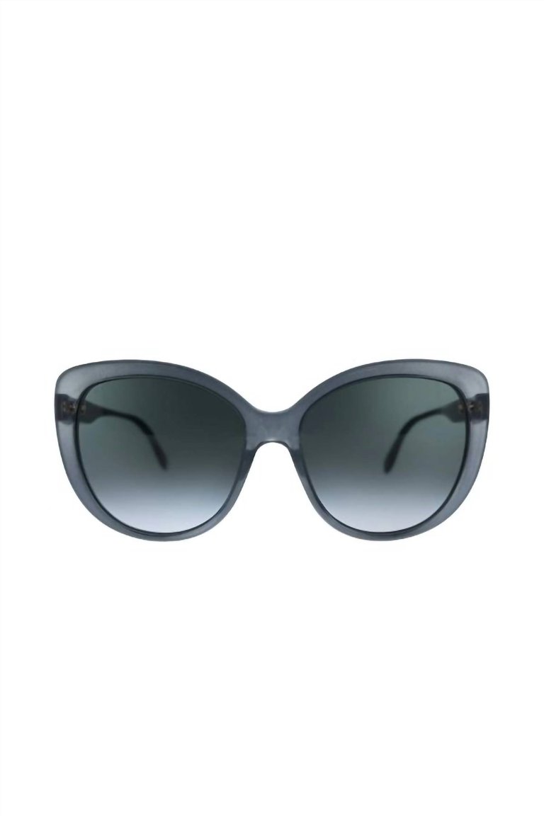Cat-Eye Acetate Sunglasses With Grey Gradient Lens In Grey