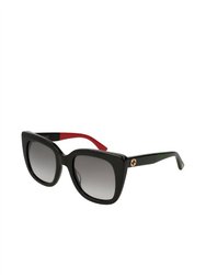 Cat-Eye Acetate Sunglasses With Grey Gradient Lens - Black