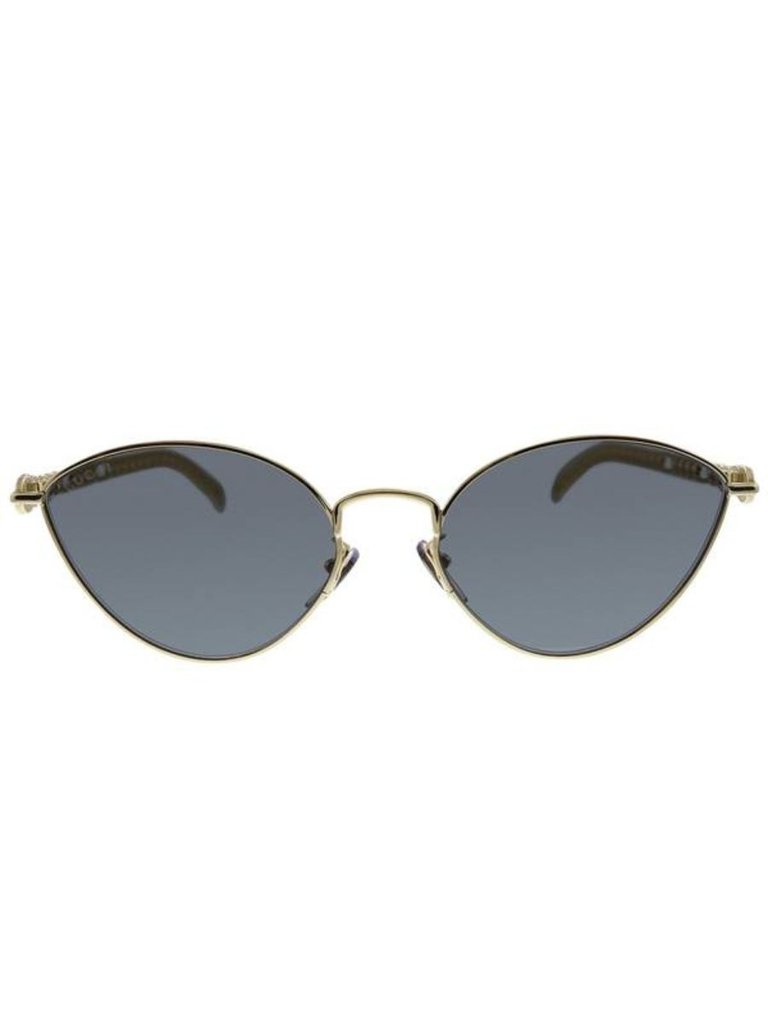 Cat-Eye Metal Sunglasses With Grey Lens