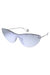 Cat-Eye Metal Sunglasses With Mirror Lens - Silver