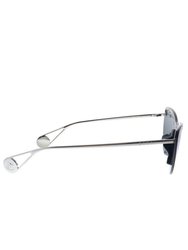 Cat-Eye Metal Sunglasses With Mirror Lens