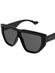 Oversize Unisex Mask Shape Sunglasses - Black