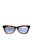Rectangle Acetate Sunglasses With Blue Lens In Tortoise/ Havana