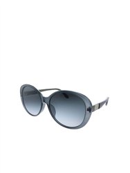 Round Acetate Sunglasses With Grey Gradient Lens - Grey - Grey