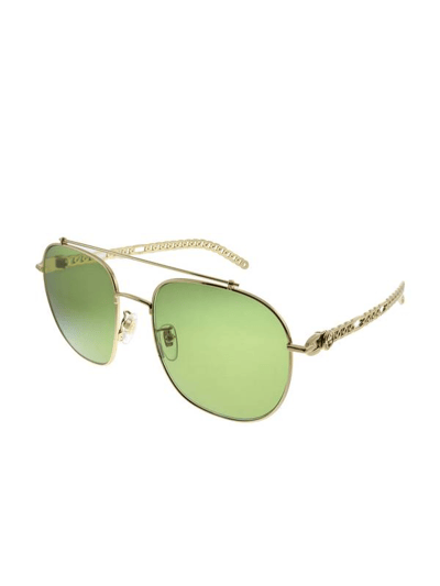 Gucci Square Metal Sunglasses With Green Lens product