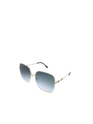 Square Metal Sunglasses With Grey Gradient Lens
