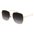 Square Shape With Pendant Holes Sunglasses - Gold-Grey