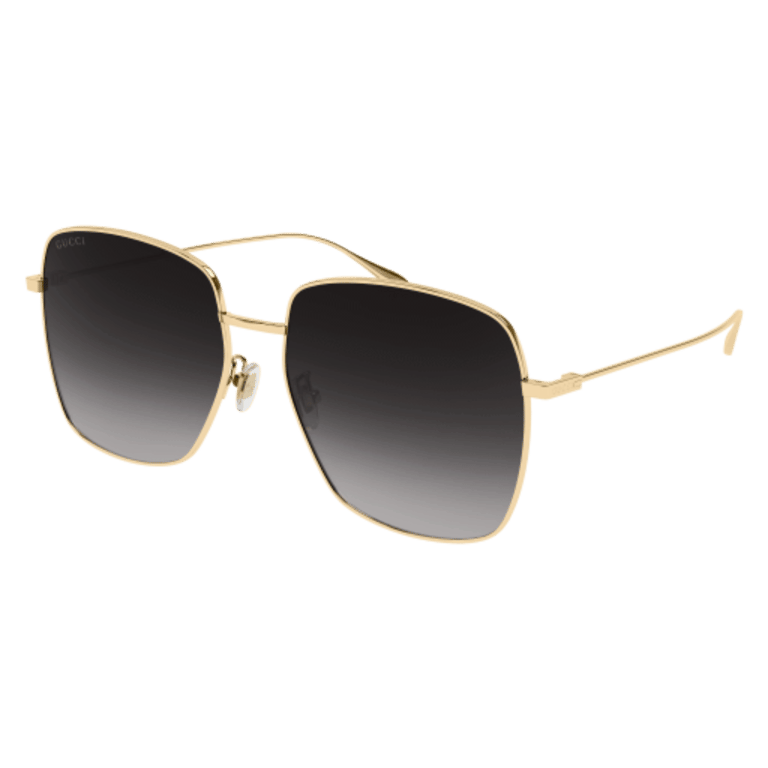 Square Shape With Pendant Holes Sunglasses - Gold-Grey