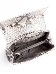 Cottontail - Black & White Snake Texture Vegan Leather Bag