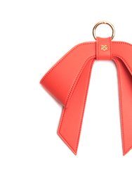 Cottontail Bow - Coral Leather Bag Charm - Coral