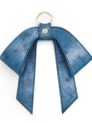 Cottontail Bow - Glitter Blue Vegan Leather Bag Charm - Glitter Blue