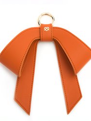 Cottontail Bow - Orange Vegan Leather Bag Charm - Orange