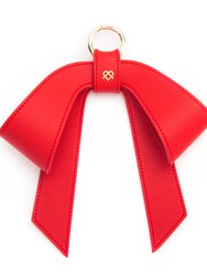 Cottontail Bow - Red Vegan Leather Bag Charm - Red