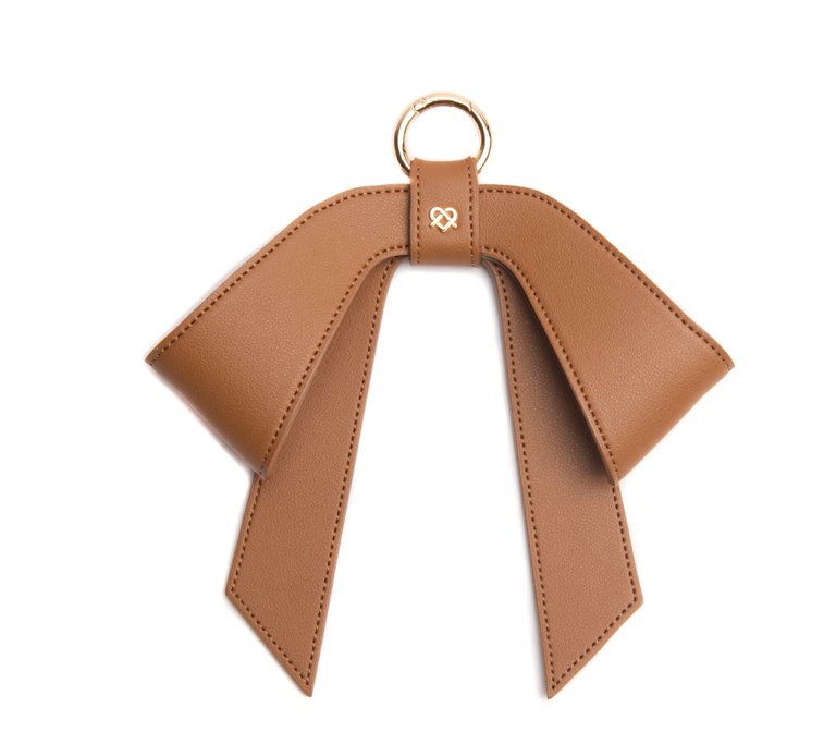 Cottontail Bow - Tan Leather Bag Charm - Tan