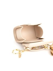 Cottontail Mini - Beige Vegan Leather Bag Keychain