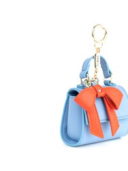 Cottontail Mini - Blue Vegan Leather Bag Keychain