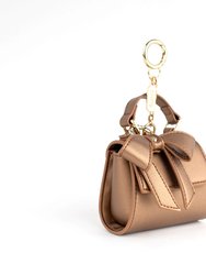 Cottontail Mini - Bronze Vegan Leather Bag Keychain