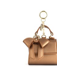 Cottontail Mini - Bronze Vegan Leather Bag Keychain - Bronze