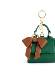 Cottontail Mini - Green Vegan Leather Bag Keychain - Green
