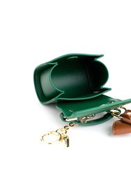 Cottontail Mini - Green Vegan Leather Bag Keychain
