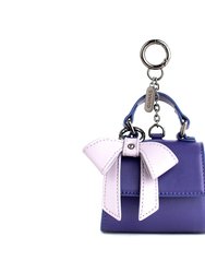 Cottontail Mini - Purple Vegan Leather Bag Keychain - Purple