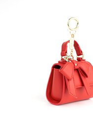 Cottontail Mini - Red Vegan Leather Bag Keychain