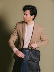 Jared - Blue Vegan Leather Men's Backpack