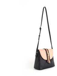 Kate - Black Vegan Basket Weave Bag