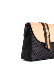 Kate - Black Vegan Basket Weave Bag