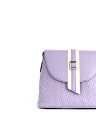 Kate - Lilac Vegan Basket Weave Bag - Lilac