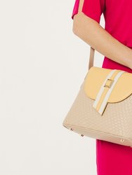 Kate - Nude Vegan Basket Weave Bag