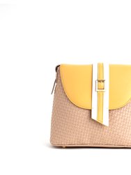 Kate - Nude Vegan Basket Weave Bag - Nude