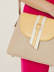 Kate - Nude Vegan Basket Weave Bag