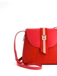 Kate - Red Vegan Basket Weave Bag