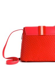 Kate - Red Vegan Basket Weave Bag