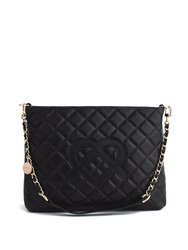 Koi - Black Quilted Vegan Leather Purse