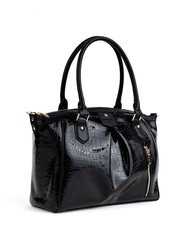 Madison - Black Croc Vegan Bag