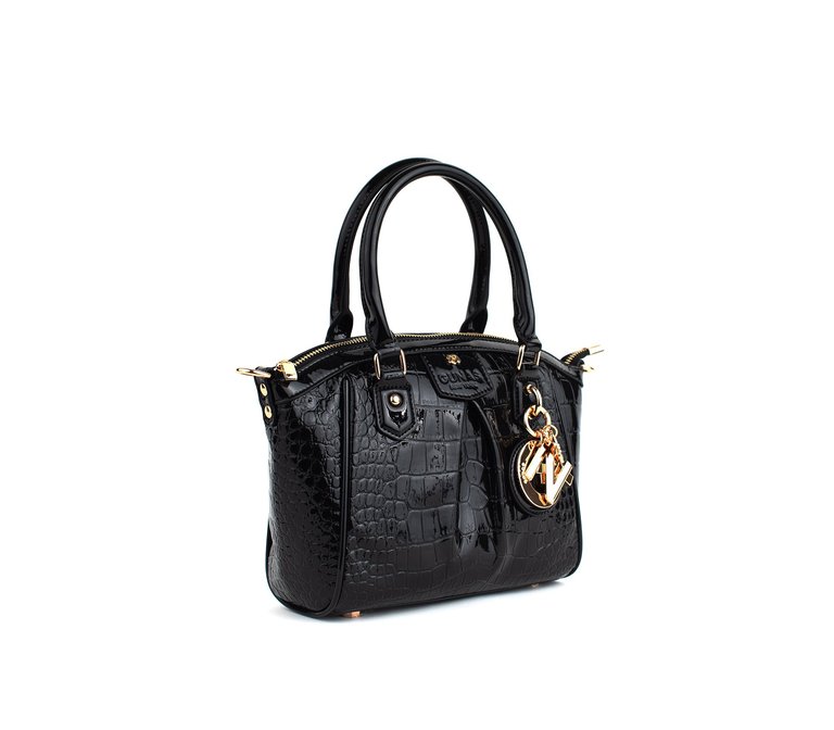 Madison Mini - Black Croc Vegan Bag