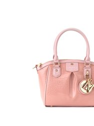 Madison Mini - Pink Croc Vegan Bag - Pink